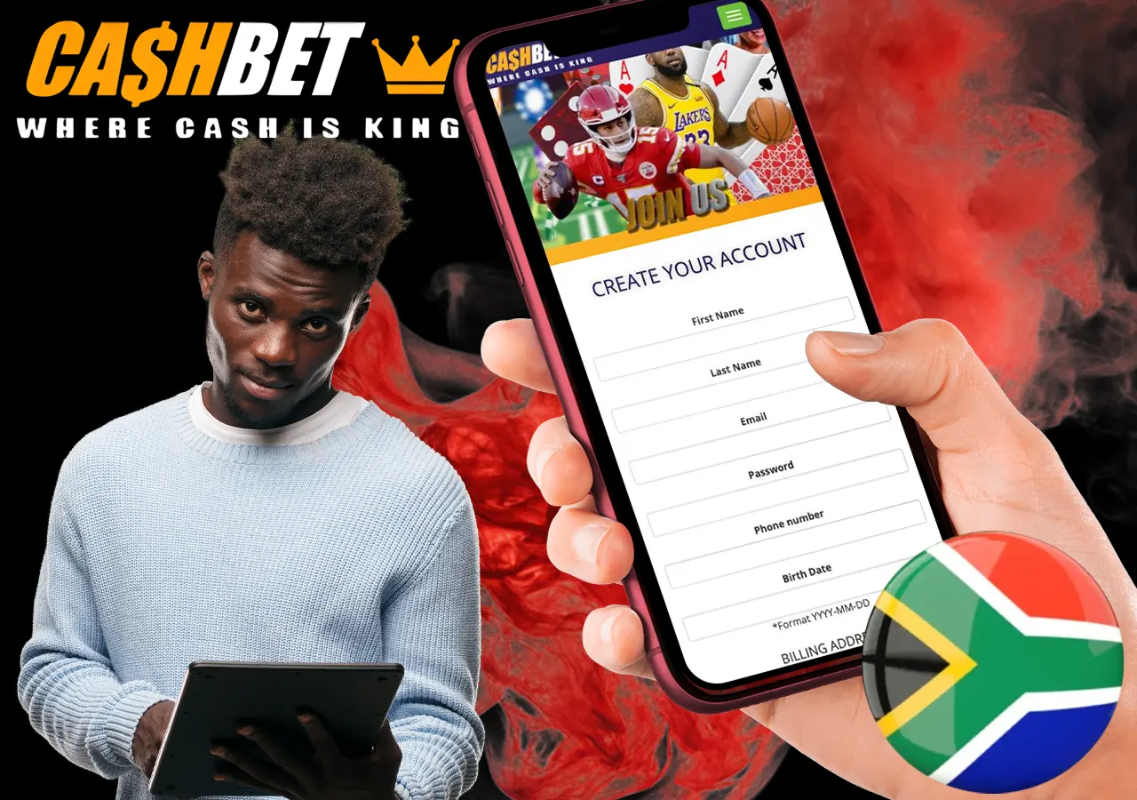 Registration at Cashbet for gaming and betting